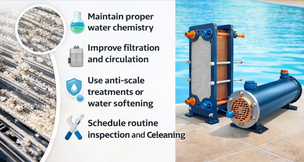Skalierungsprävention in Schwimmbad-Wärmetauschern: Wasserchemie, Filtration und Reinigung