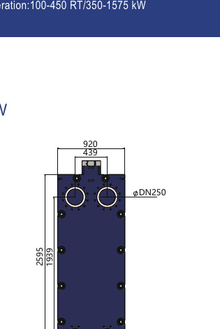 HEXNOVAS BH200HW 세미 용접 플레이트 열 교환기 치수 도면