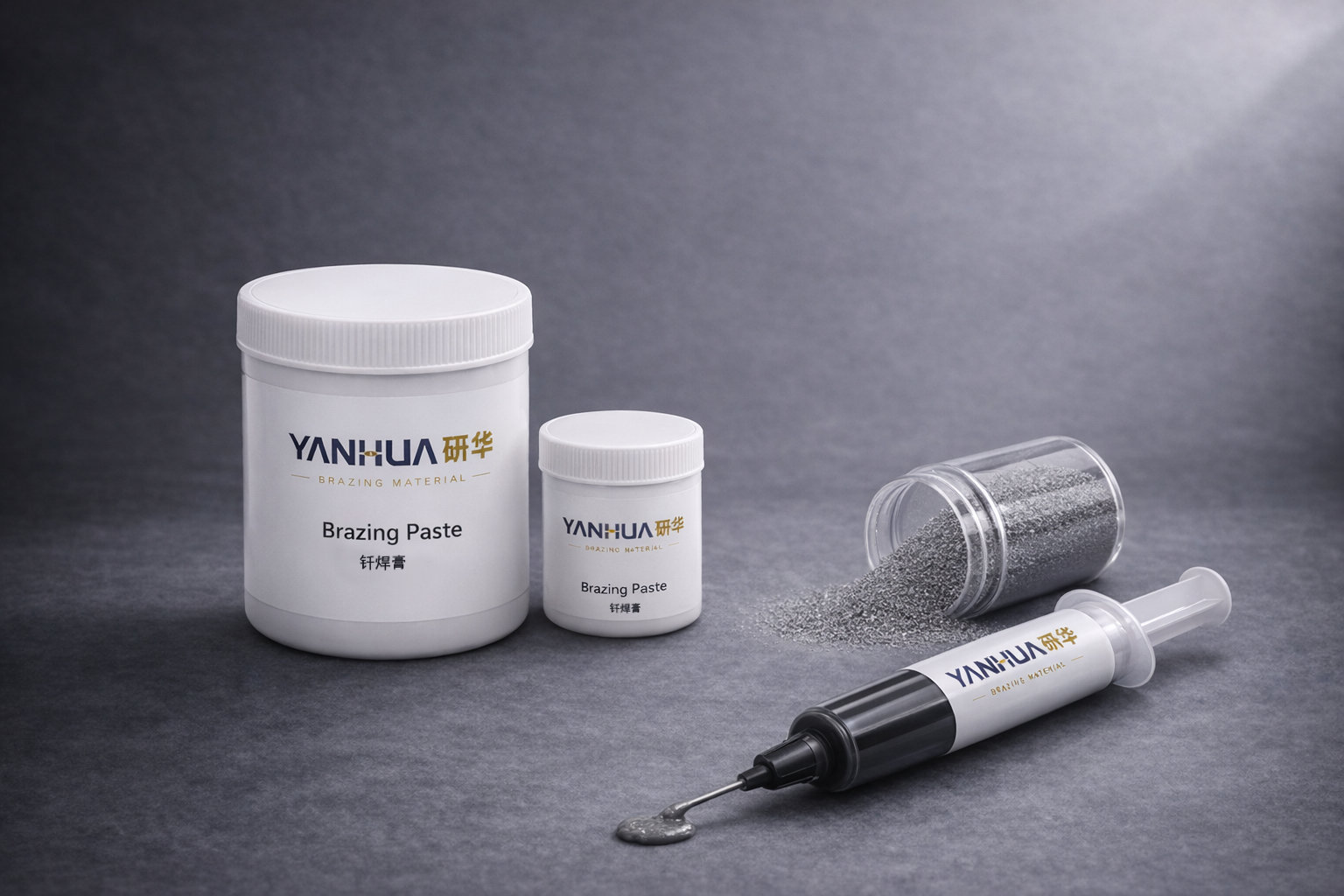YANHUA brazing paste containers, metal powder and dispensing syringe